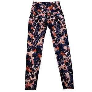 Old Navy Active Powersoft Extra High Rise Floral Leggings - Blue and Orange Sz M